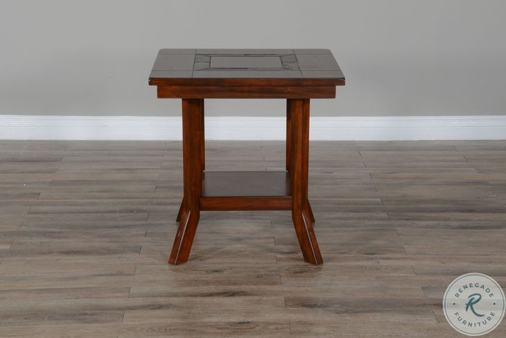 Desert Sage Dark Brown Rectangular End Table