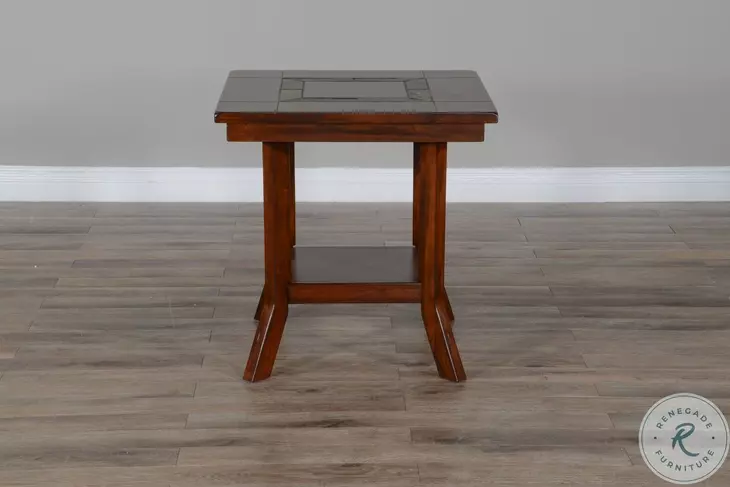Desert Sage Dark Brown Rectangular End Table