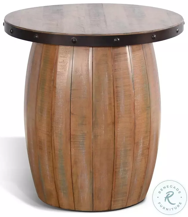 Rustic Refined Brown Round End Table
