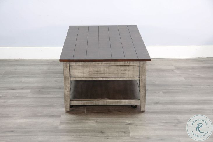 Rustic Refined Gray 48" Rectangular Coffee Table