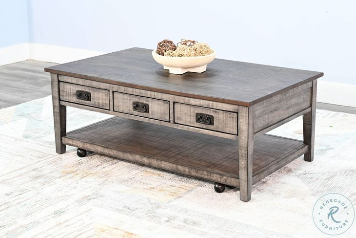 Rustic Refined Gray 48" Rectangular Coffee Table