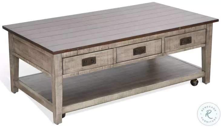 Rustic Refined Gray 48" Rectangular Coffee Table