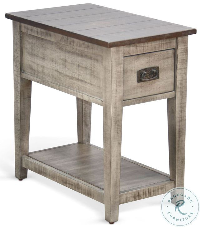 Ember Grace Gray 15" Rectangular Chair Side Table