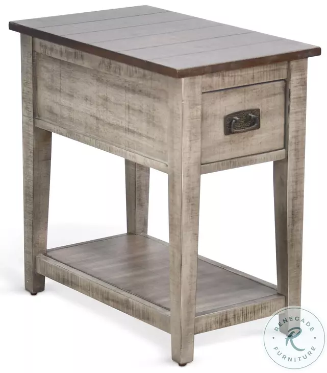 Ember Grace Gray 15" Rectangular Chair Side Table