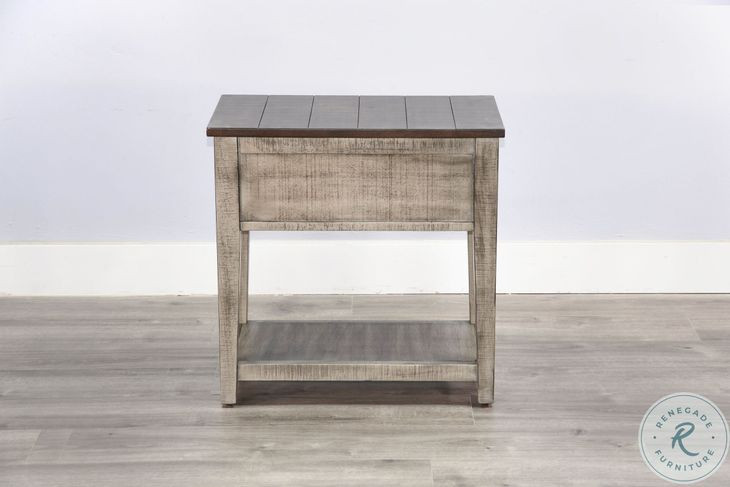 Ember Grace Gray 15" Rectangular Chair Side Table