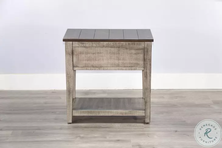 Ember Grace Gray 15" Rectangular Chair Side Table