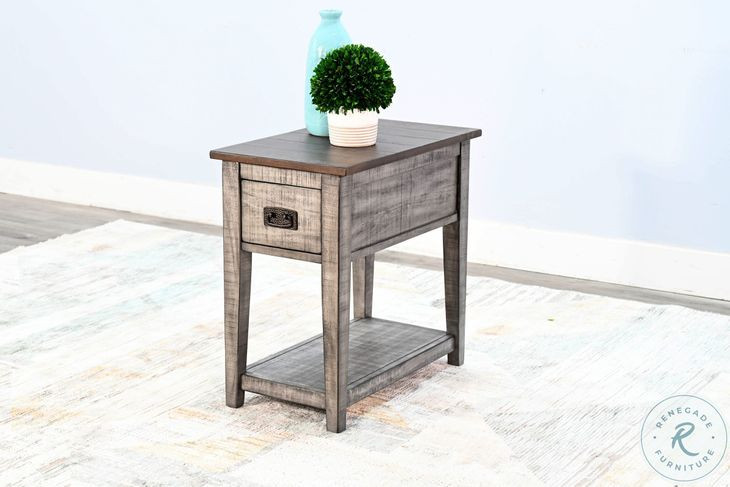 Ember Grace Gray 15" Rectangular Chair Side Table