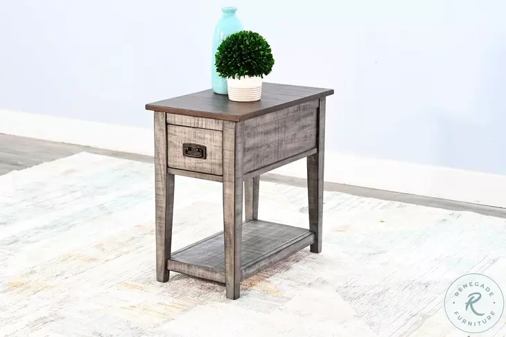 Ember Grace Gray 15" Rectangular Chair Side Table