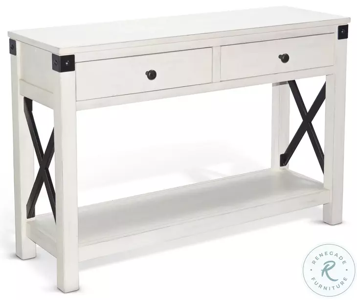 Sagewyn White Marble 44" Rectangular Sofa Table