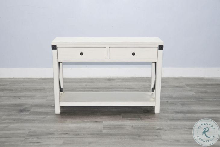 Sagewyn White Marble 44" Rectangular Sofa Table