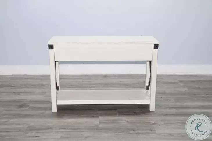 Sagewyn White Marble 44" Rectangular Sofa Table