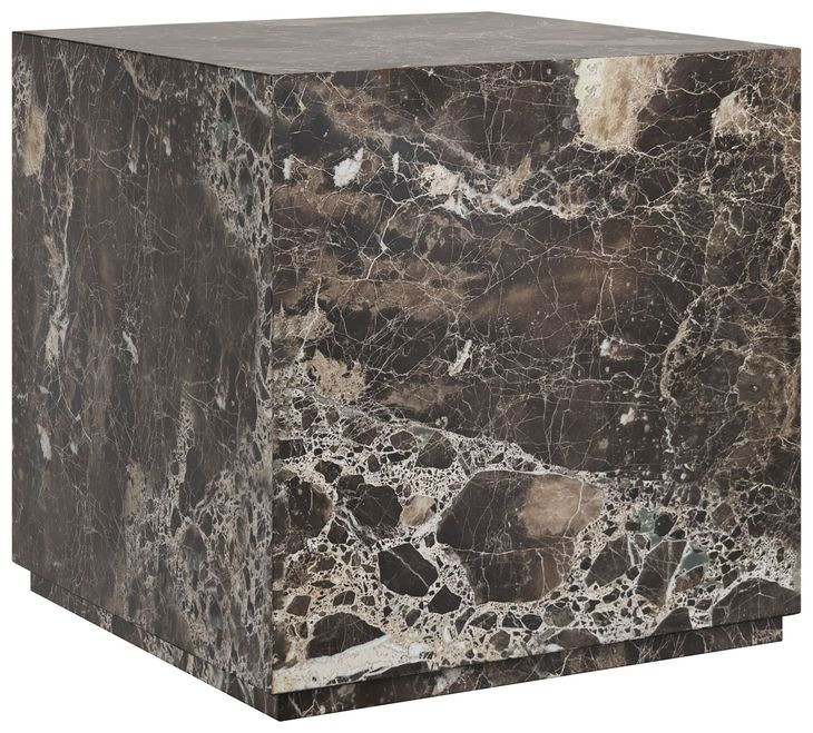 Arlo Dark Emperador Square Marble Top End Table