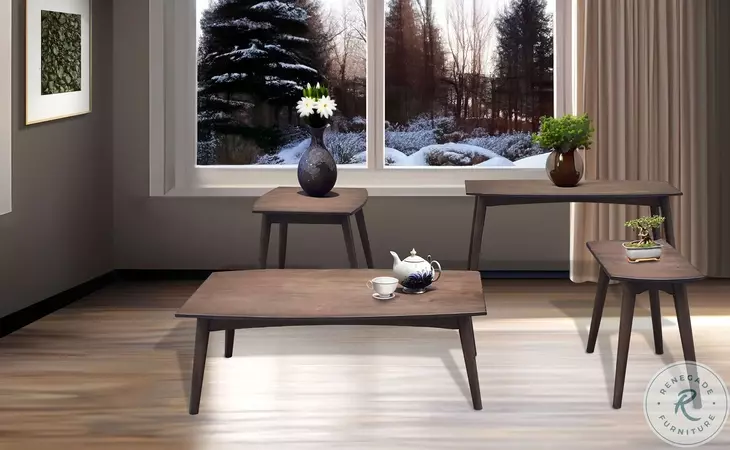 Cozy Luxe Dark Brown 15" Rectangular Chair Side Table