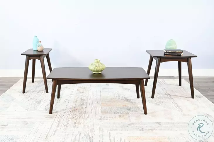 Cozy Luxe Dark Brown 15" Rectangular Chair Side Table