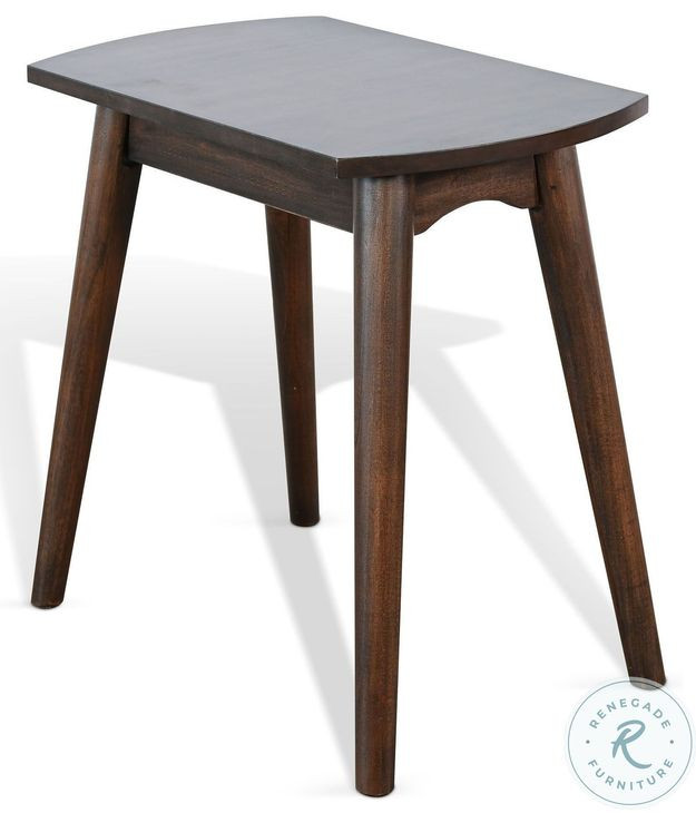 Cozy Luxe Dark Brown 15" Rectangular Chair Side Table