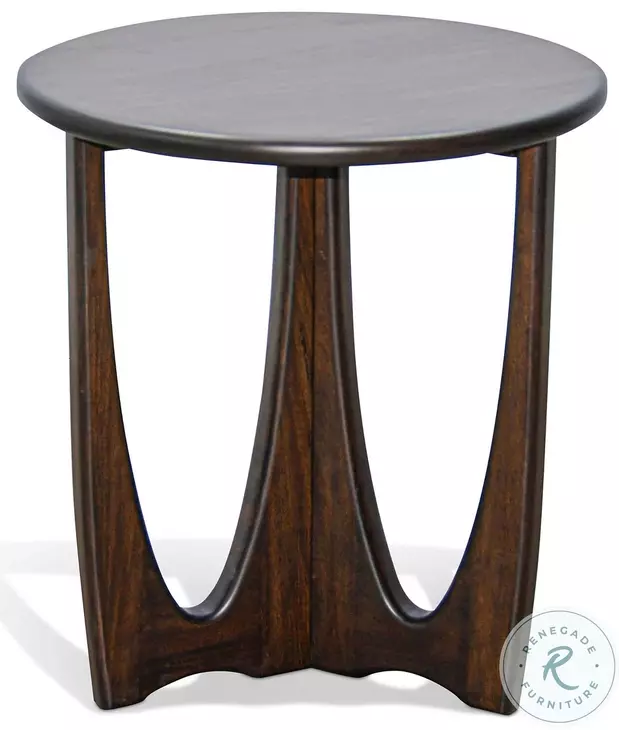 Rustic Refined Dark Brown 22" Round Chair Side Table