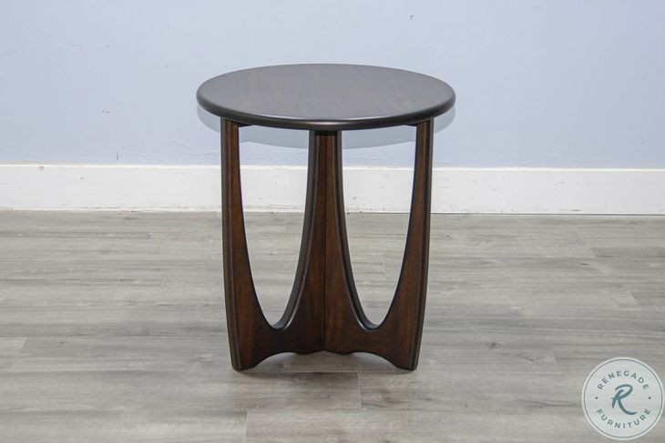 Rustic Refined Dark Brown 22" Round Chair Side Table