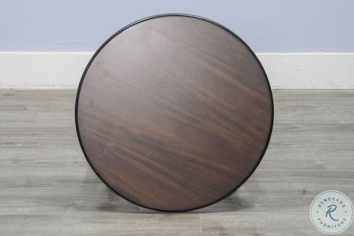 Rustic Refined Dark Brown 22" Round Chair Side Table