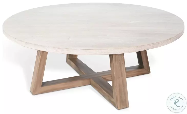 Cozy Luxe Light Gray Rowan Round 48" Round Coffee Table