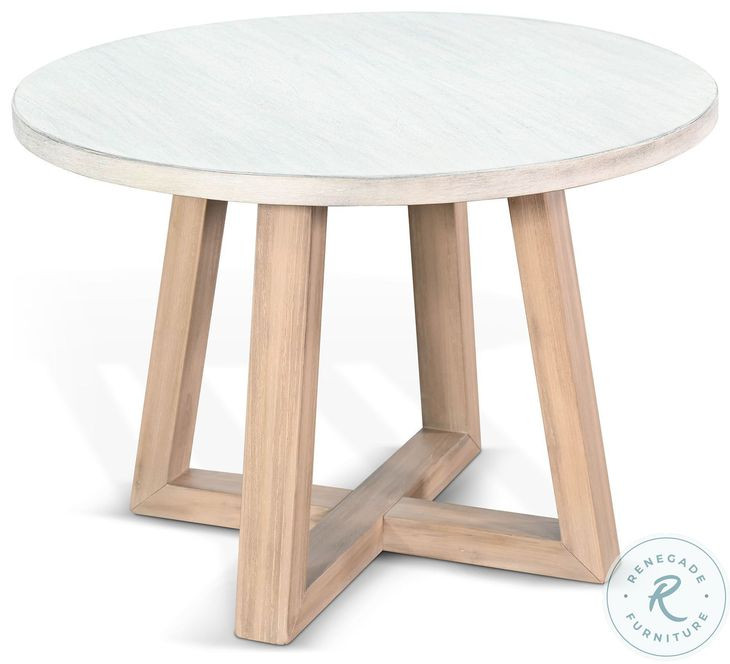 Hearthstone Circle Light Gray Round End Table