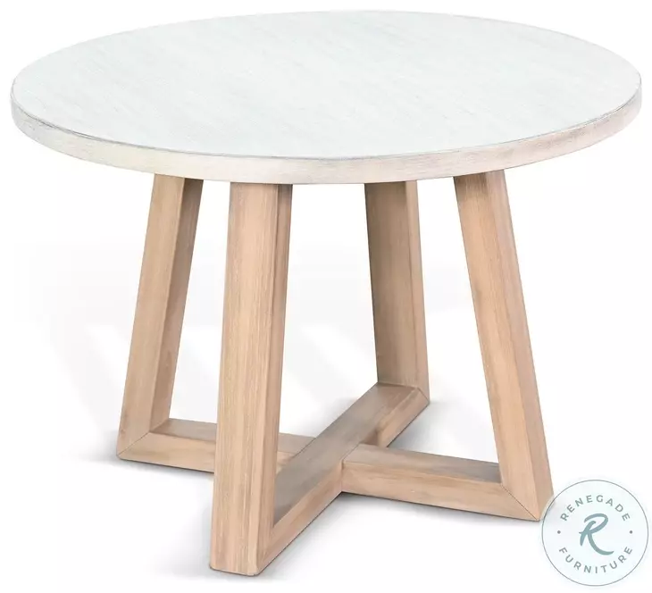 Hearthstone Circle Light Gray Round End Table