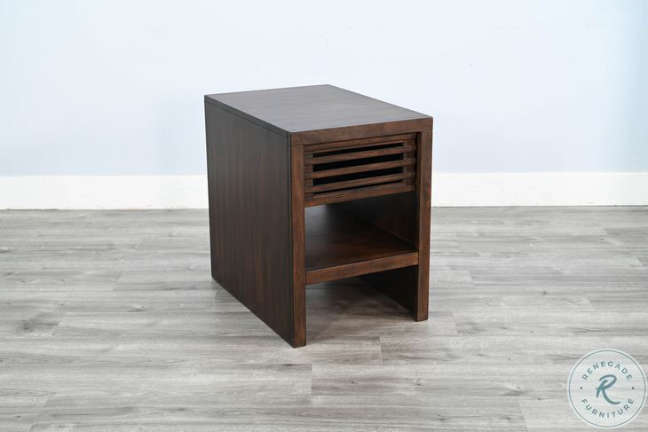 Golden Hearth Dark Brown 18" Rectangular Chair Side Table