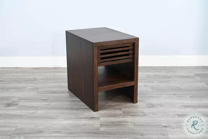 Golden Hearth Dark Brown 18" Rectangular Chair Side Table