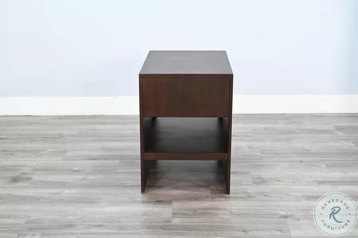 Golden Hearth Dark Brown 18" Rectangular Chair Side Table