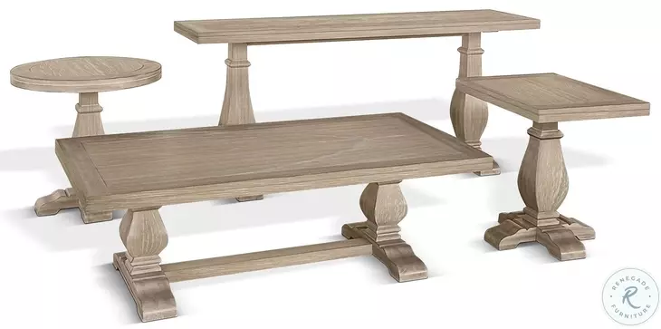 Rustic Refined Natural Rectangular Occassional Table Set