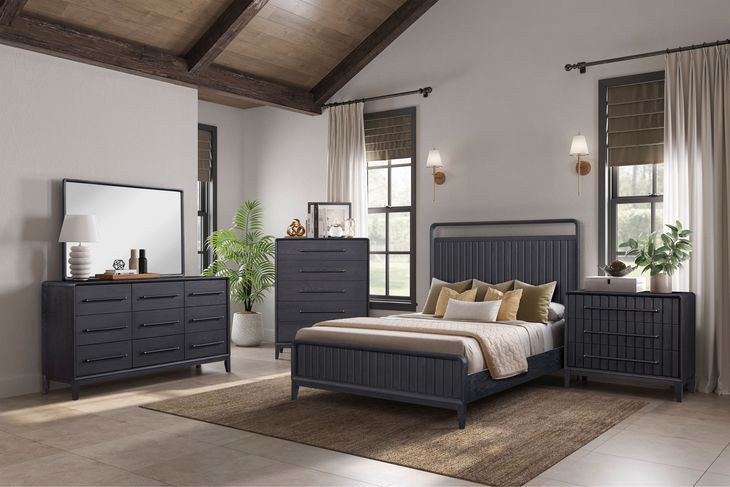 Aurora Peppercorn Open Panel Bedroom Set