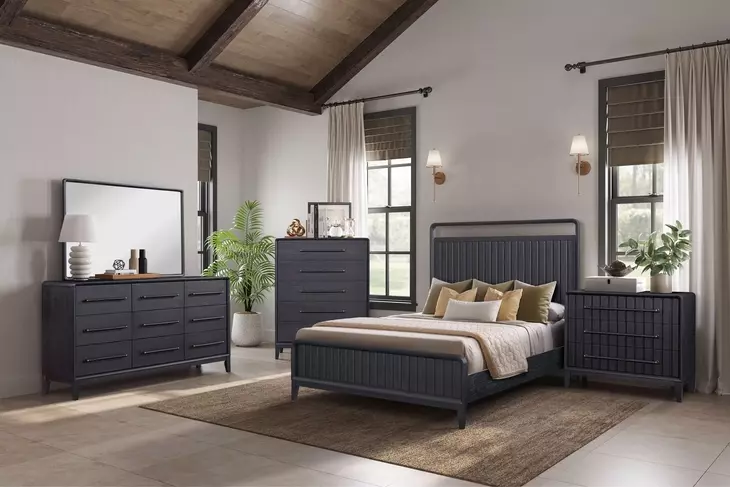 Aurora Peppercorn Open Panel Bedroom Set