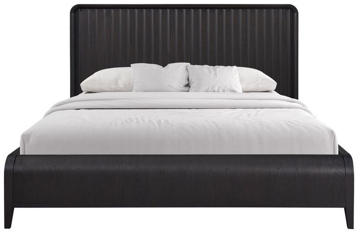 Aurora Peppercorn Queen Waterfall Panel Bed