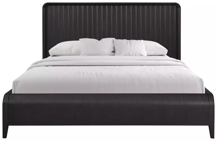 Aurora Peppercorn Queen Waterfall Panel Bed
