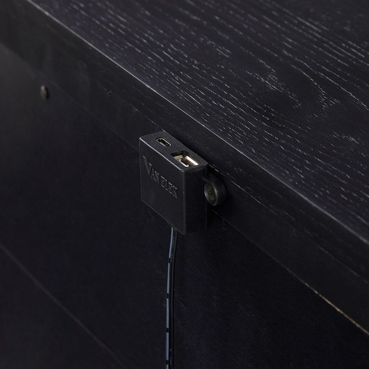Aurora Peppercorn 3 Drawer Nightstand with USB