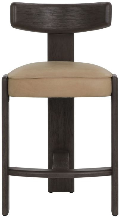 Briarstone Sahara Sand Leather Upholstered Counter Height Stool