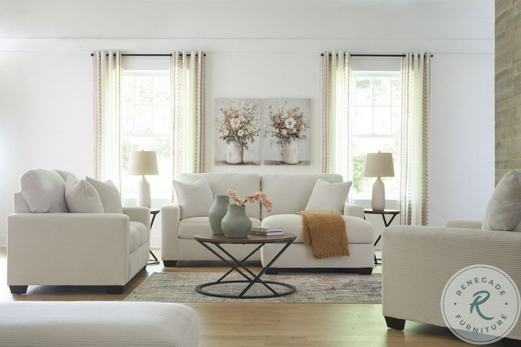 Amesley Ivory 85" Living Room Set