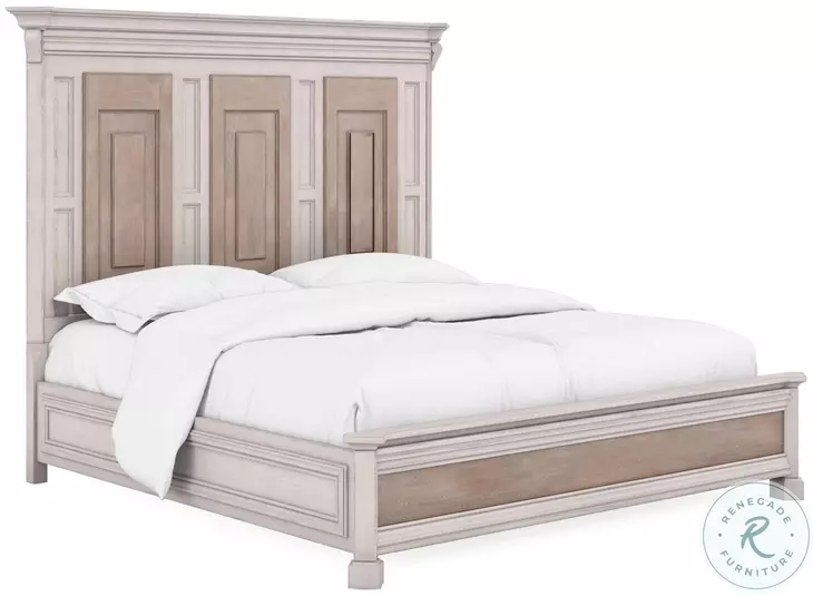 Alcove Belgian Ivory And Washed Maple Queen Panel Bed