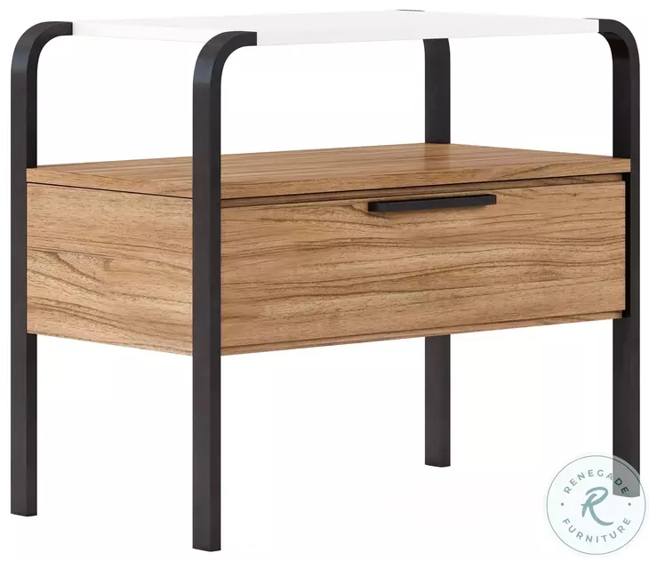 Portico Sienna And White Accent Nightstand