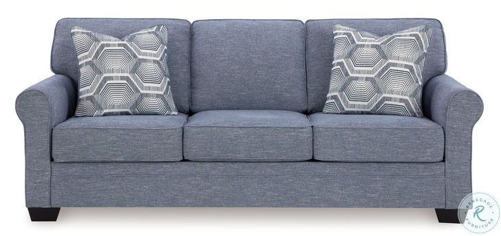 Carissa Manor Denim Performance Fabric Queen Sofa Sleeper