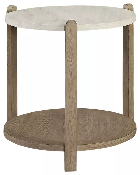 Elements Toffee Stone Top End Table