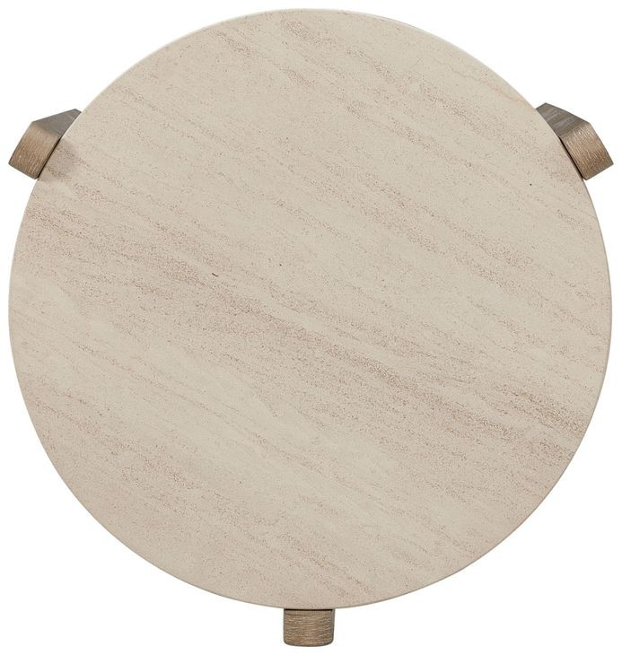 Elements Toffee Stone Top End Table