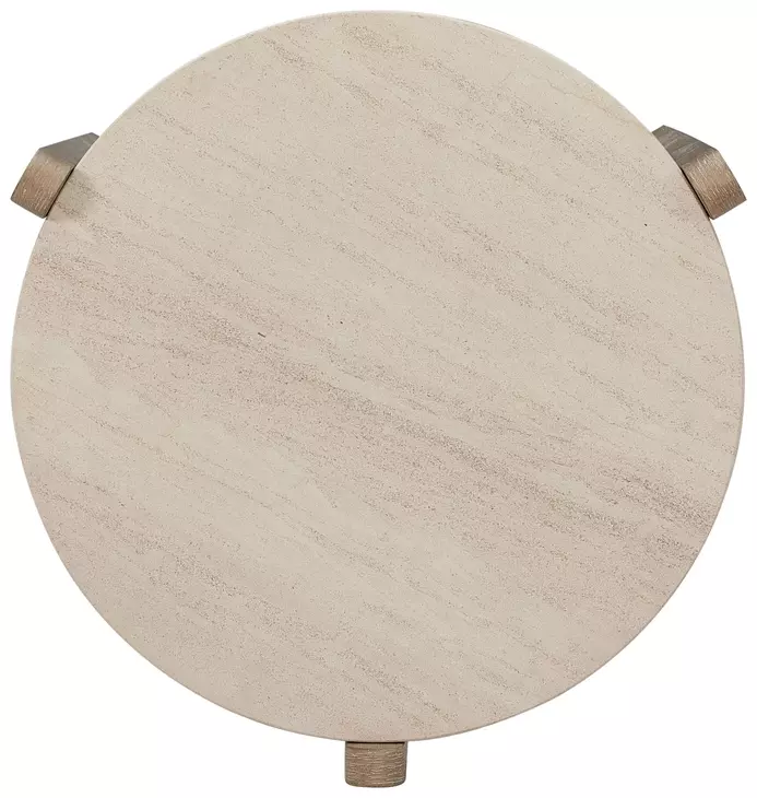 Elements Toffee Stone Top End Table