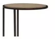 Elements Toffee Metal and Wood Top Chairside Table