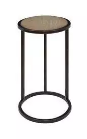 Elements Toffee Metal and Wood Top Chairside Table