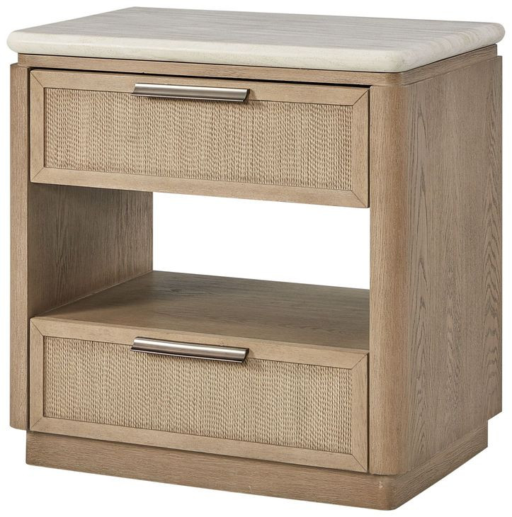 Elements Toffee 2 Drawer Nightstand with Rope Fronts