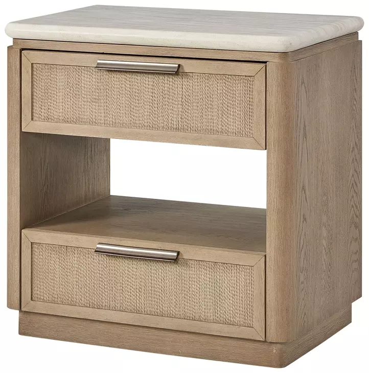 Elements Toffee 2 Drawer Nightstand with Rope Fronts