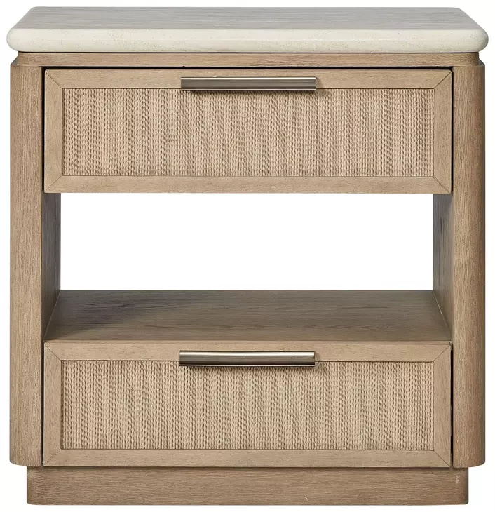 Elements Toffee 2 Drawer Nightstand with Rope Fronts