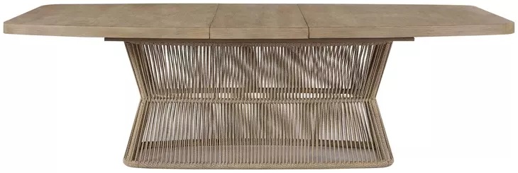 Elements Toffee Rope Pedestal Extendable Dining Table