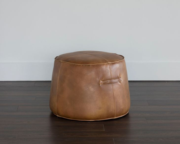 Noella Tobacco Tan Round Ottoman