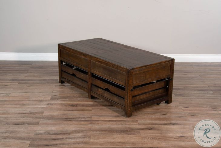 Golden Hearth Dark Brown Homestead 50" Rectangular Coffee Table